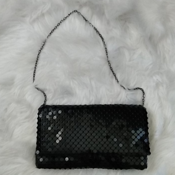 Shiney black metal purse - Picture 1 of 9